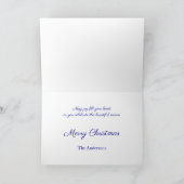 Elegant Blue Joy Snowflake Folded Holiday Card Feestdagen Kaart (Binnen)