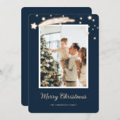 Elegant Blue Kaarten voor kerstmis foto's (Voorkant / Achterkant)