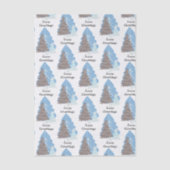 Elegant Blue Kerstbomen Holiday Kerstmis Tissuepapier (Voorkant)