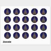 Elegant Blue Kerstbomen Stickers (Vel)