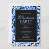 Elegant Blue-kerstfeest met lampjes-feestdag Kaart (Voorkant)