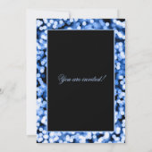 Elegant Blue-kerstfeest met lampjes-feestdag Kaart (Achterkant)