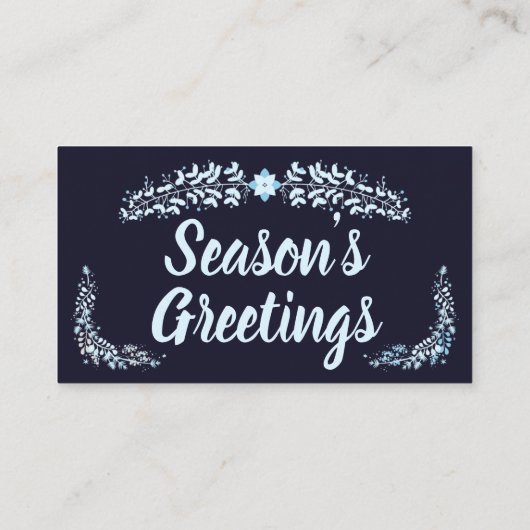 Elegant Blue Kerstmis Plaatskaartje (Achterkant)