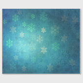 Elegant Blue Kerstmis Snowflake Patroon Cadeaupapier (Vlak)