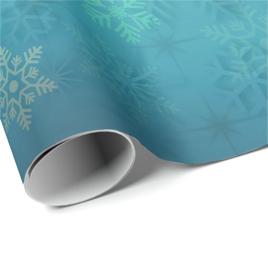 Elegant Blue Kerstmis Snowflake Patroon Cadeaupapier (Rol Hoek)