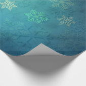 Elegant Blue Kerstmis Snowflake Patroon Cadeaupapier (Hoek)