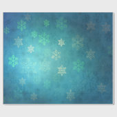 Elegant Blue Kerstmis Snowflake Patroon Cadeaupapier (Vlak)