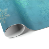 Elegant Blue Kerstmis Snowflake Patroon Cadeaupapier (Rol Hoek)