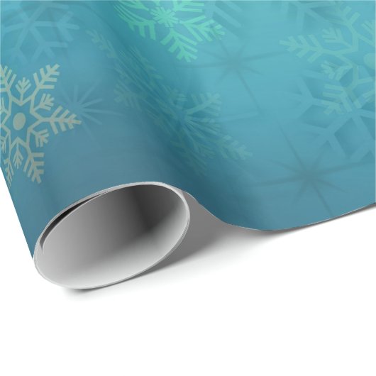 Elegant Blue Kerstmis Snowflake Patroon Cadeaupapier (Rol Hoek)