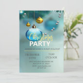 Elegant Blue Kerstmis Uitnodiging (Staand voorkant)