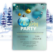 Elegant Blue Kerstmis Uitnodiging