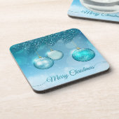 Elegant Blue Kerstsierents | Onderzetter (Linkerzijde)