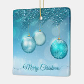 Elegant Blue Kerstsierents | Versiering Keramisch Ornament (Links)