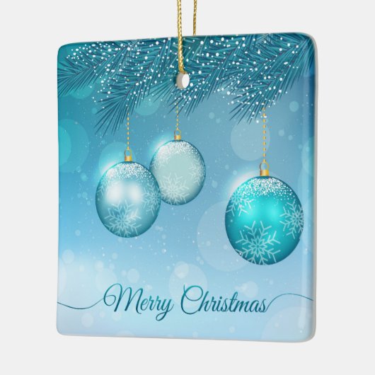 Elegant Blue Kerstsierents | Versiering Keramisch Ornament (Links)