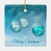 Elegant Blue Kerstsierents | Versiering Keramisch Ornament (Achterkant)