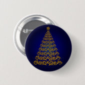 Elegant Blue KerstTree-Button Ronde Button 5,7 Cm (Voorkant /achterkant)