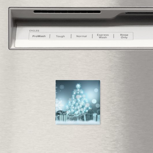 Elegant Blue KerstTree Holiday Giften Magneet (Insitu (Vaatwasser))
