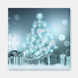 Elegant Blue KerstTree Holiday Giften Magneet