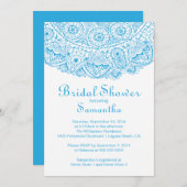 Elegant Blue Lace Bridal Shower Kaart (Voorkant / Achterkant)
