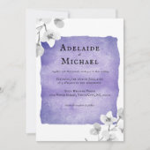 Elegant Blue Lavender Floral Waterverf Wedding Kaart (Voorkant)