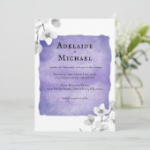 Elegant Blue Lavender Floral Waterverf Wedding Kaart (Staand voorkant)