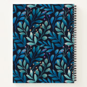 Elegant Blue Leaf Notitieboek (Achterkant)