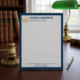 Elegant Blue Leather Look Law Firm Letterhead Briefhoofd