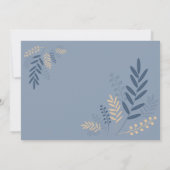 Elegant Blue Leaves Marble Islamic Muslim Weduwen Kaart (Achterkant)