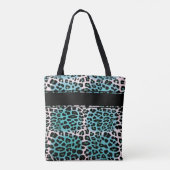 Elegant Blue Leopard Animal Print op maat gemaakt Tote Bag (Achterkant)