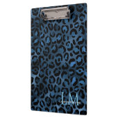 Elegant Blue Leopard Personalized Clipboard Klembord (Links)