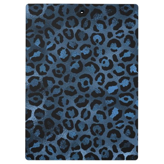 Elegant Blue Leopard Personalized Clipboard Klembord (Achterkant)