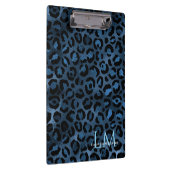 Elegant Blue Leopard Personalized Clipboard Klembord (Rechts)