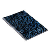 Elegant Blue Leopard Personalized Notebook Notitieboek (Rechterzijde)