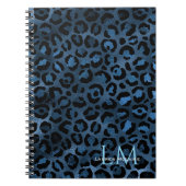Elegant Blue Leopard Personalized Notebook Notitieboek (Voorkant)