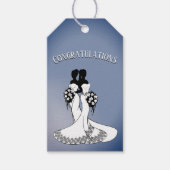 Elegant Blue Lesbian Gefeliciteerd Cadeau Label Cadeaulabel (Voorkant)