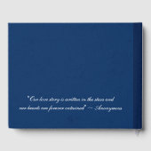 Elegant  Blue Library bruiloft gastenboek (Achterkant)