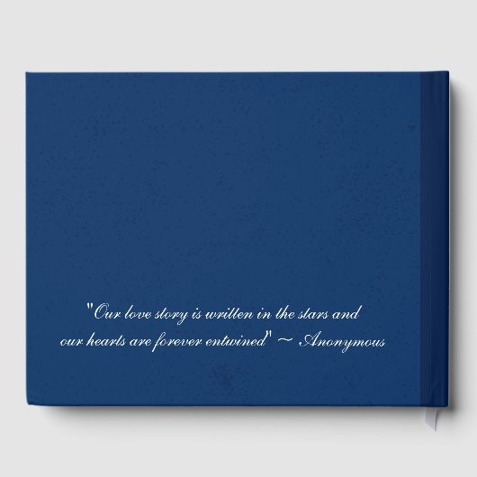 Elegant  Blue Library bruiloft gastenboek (Achterkant)