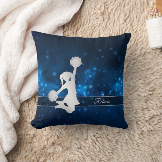 Elegant Blue Lights Silver Cheer Leader Kussen (Deken)