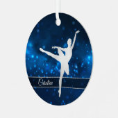 Elegant Blue Lights Silver Dancer Metalen Ornament (Voorkant links)