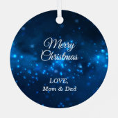 Elegant Blue Lights Silver Gymnast Metalen Ornament (Achterkant)