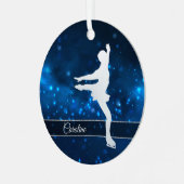 Elegant Blue Lights Silver Ice Skater Metalen Ornament (Voorkant links)