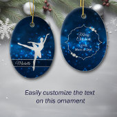 Elegant Blue Lights Silver Silhouette Dancer Keramisch Ornament