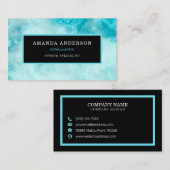 Elegant Blue Lijst op Blue Marble | VISITEKAARTJE (Voorkant / Achterkant)