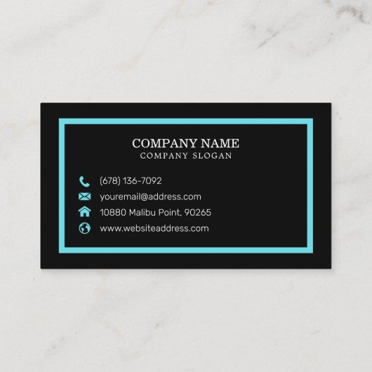 Elegant Blue Lijst op Blue Marble | VISITEKAARTJE (Achterkant)