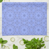 Elegant Blue Liquid Mandala Art Pattern Theedoek (Gevouwen)