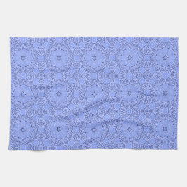 Elegant Blue Liquid Mandala Art Pattern Theedoek