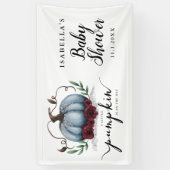 Elegant Blue Little Pumpkin Baby shower Spandoek (Verticaal)