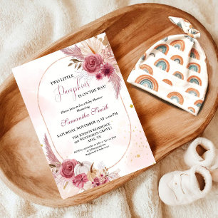 Elegant Blue Little Pumpkin Twin Girl Baby shower Kaart