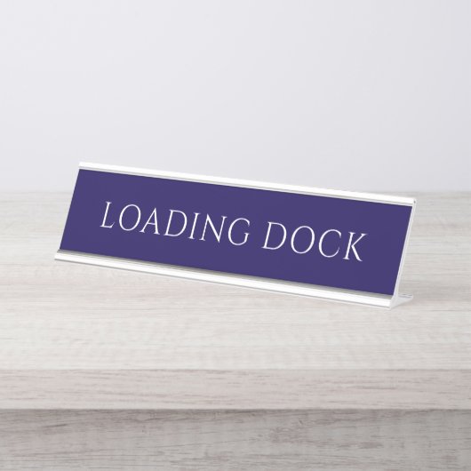 Elegant Blue Loading Dock Name Plate Bureau Naambordje (Voorkant)