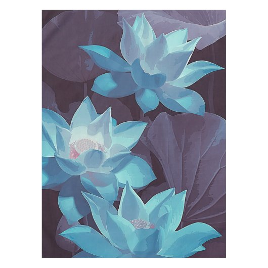 Elegant Blue Lotus Acryllic Artwork | Tafelkleed (Voorkant)